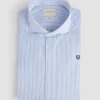 CAMISA COMFORT RAYAS CELESTE
