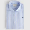 CAMISA COMFORT RAYAS CELESTE