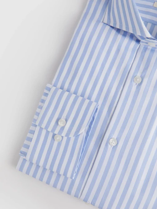 CAMISA COMFORT RAYAS CELESTE