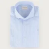 CAMISA COMFORT RAYAS DIPLO CELESTE