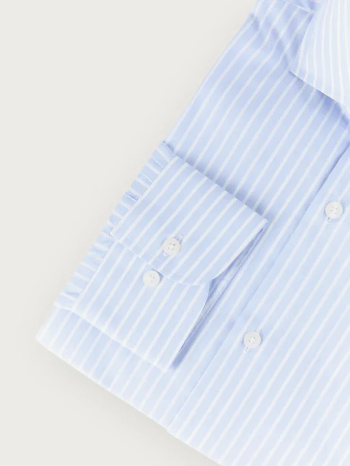 CAMISA COMFORT RAYAS DIPLO CELESTE