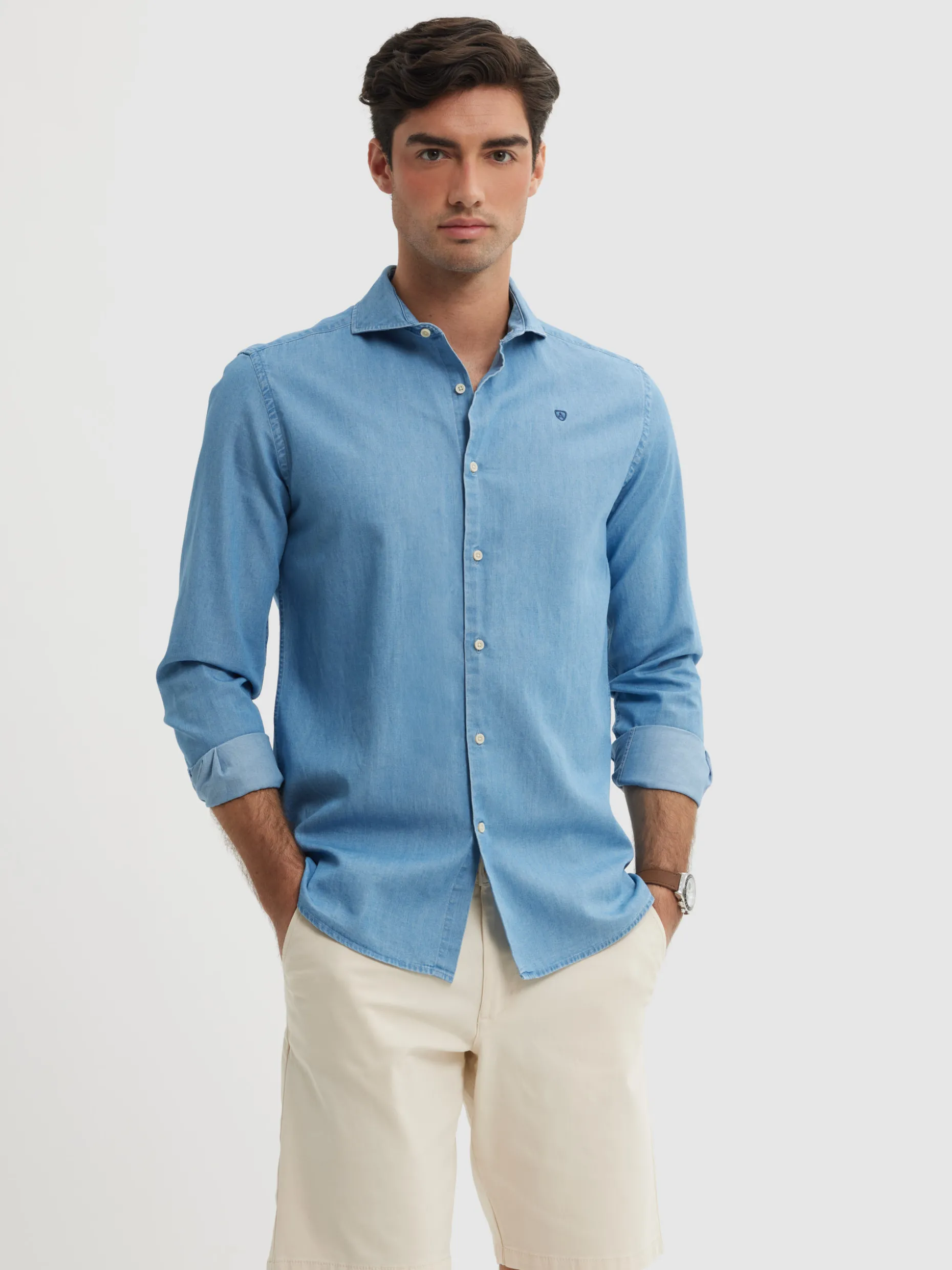 CAMISA DENIM JACK AZUL MARINO