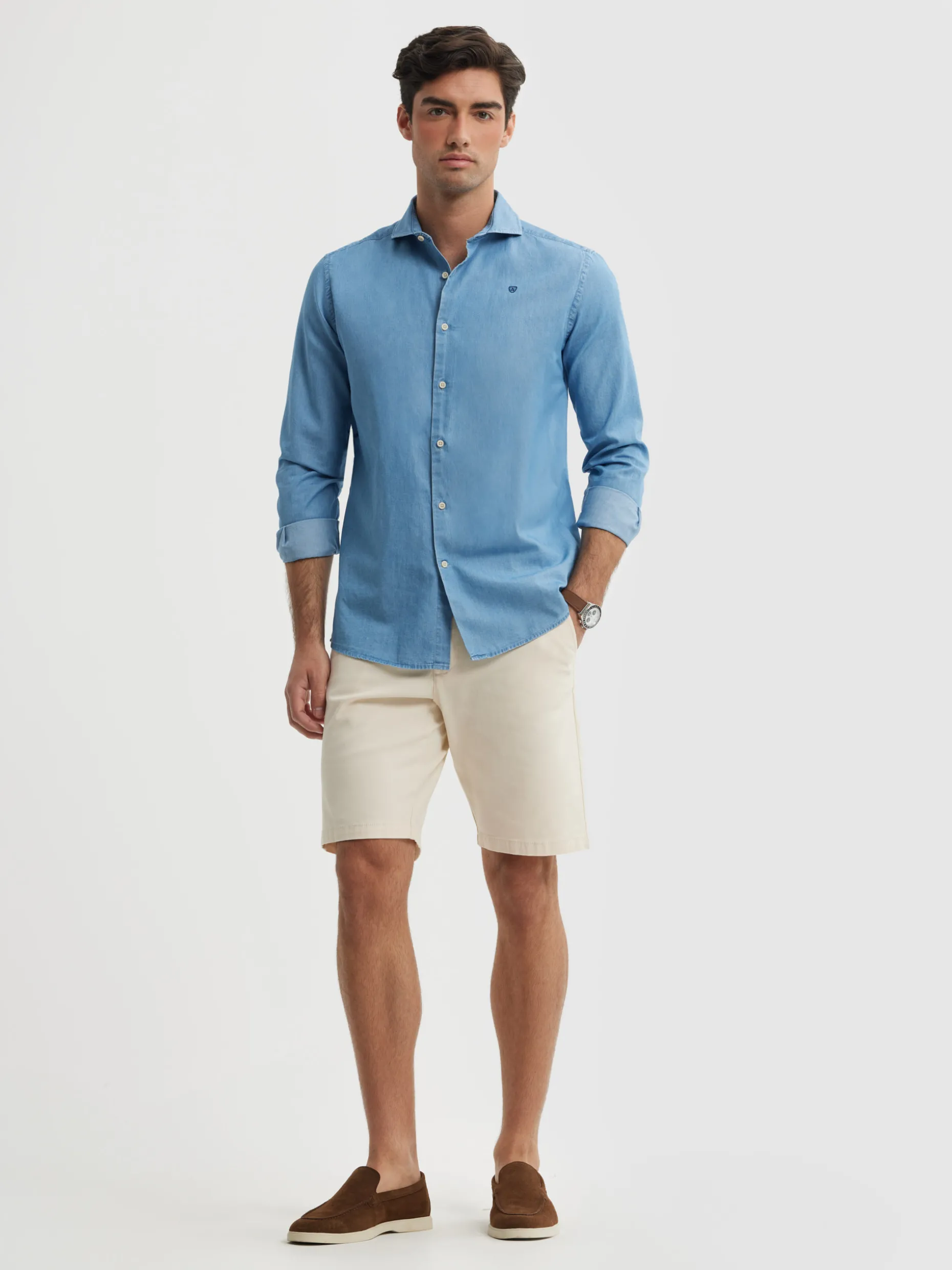 CAMISA DENIM JACK AZUL MARINO