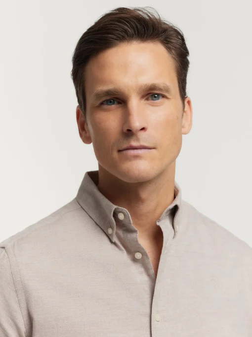CAMISA FLANNEL TWILL BEIGE