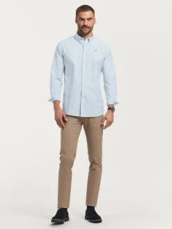 CAMISA OXFORD FANCY STR VERDE
