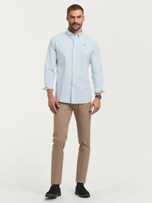 CAMISA OXFORD FANCY STR VERDE
