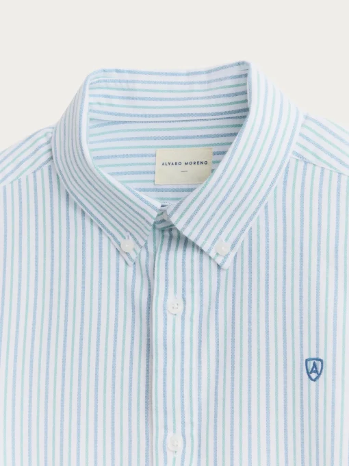CAMISA OXFORD FANCY STR VERDE