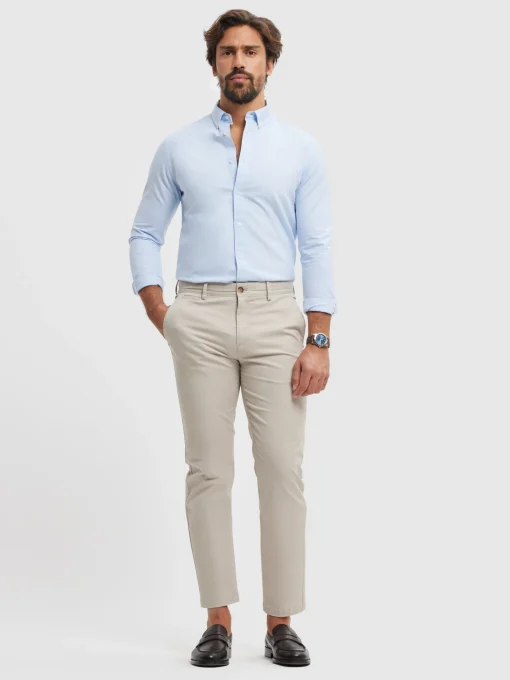 CAMISA OXFORD SOLID CELESTE
