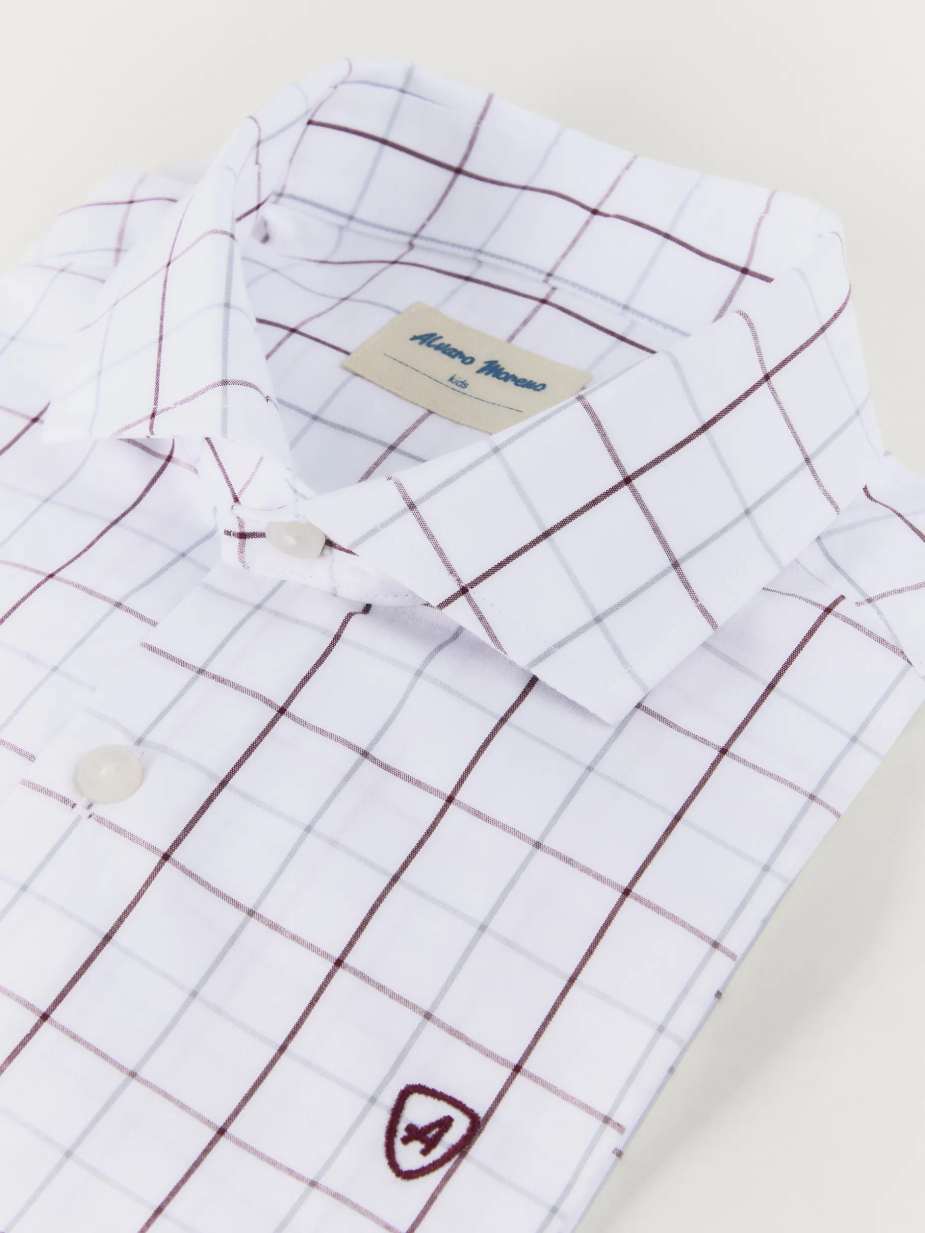 CAMISA POPELIN CUADROS KIDS BURDEOS