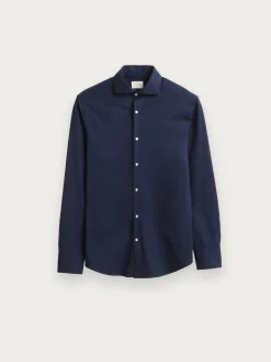CAMISA PUNTO ELASTICO AZUL MARINO