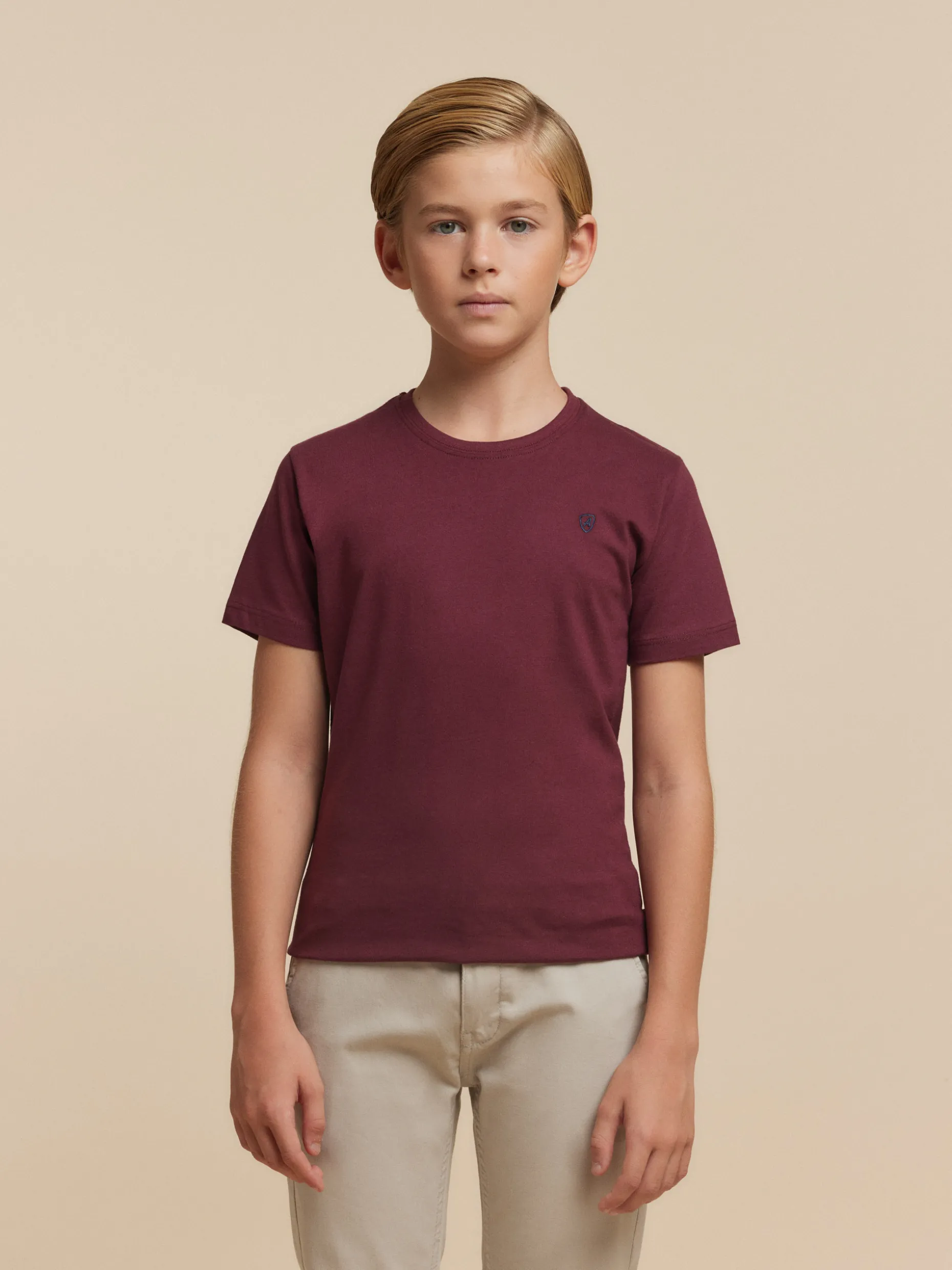 CAMISETA BASICA KIDS BURDEOS