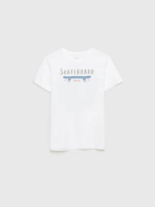 CAMISETA SKATEBOARD KIDS BLANCO
