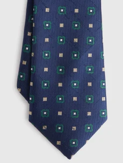 CORBATA JACQUARD MF AZUL MARINO