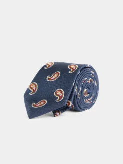 CORBATA JACQUARD MF AZUL MARINO