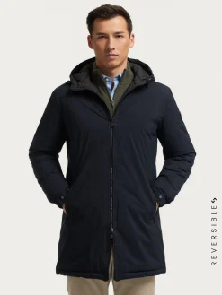 PARKA RATCHED REVERSIBLE AZUL MARINO | MARRÓN