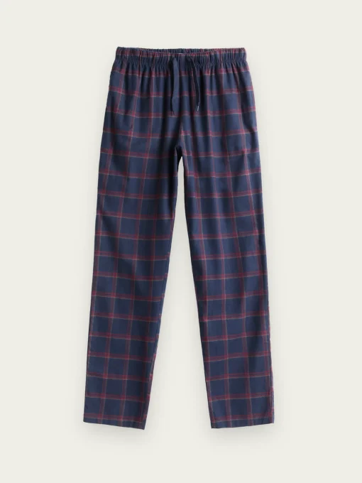 PIJAMA FRANELA CUADROS AZUL MARINO
