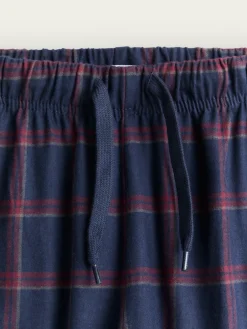 PIJAMA FRANELA CUADROS AZUL MARINO