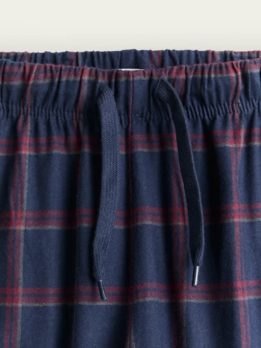 PIJAMA FRANELA CUADROS AZUL MARINO